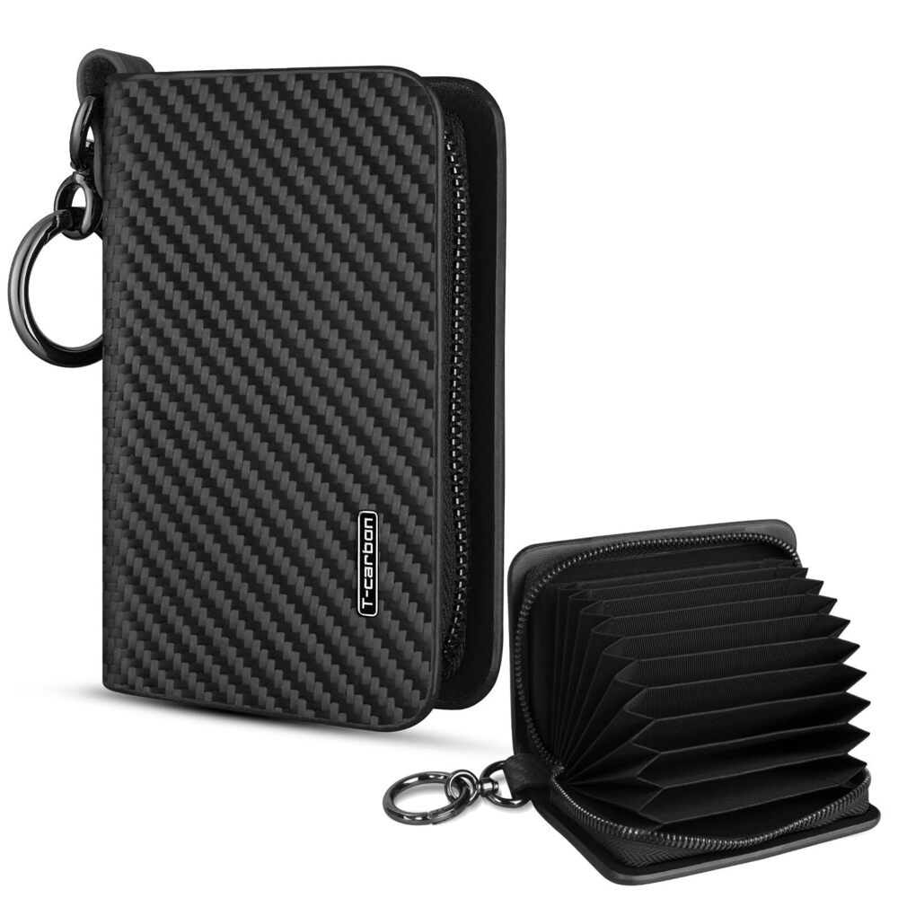 9480 Credit Card Holder with ZIpper,RFID Blocking Wallet and ,Carbon Fiber